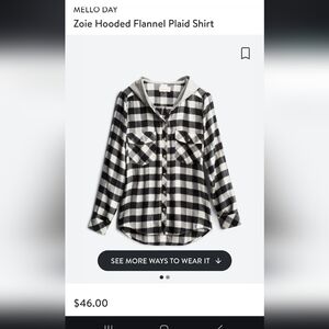 Melloday Hooded Flannel Plaid Shirt